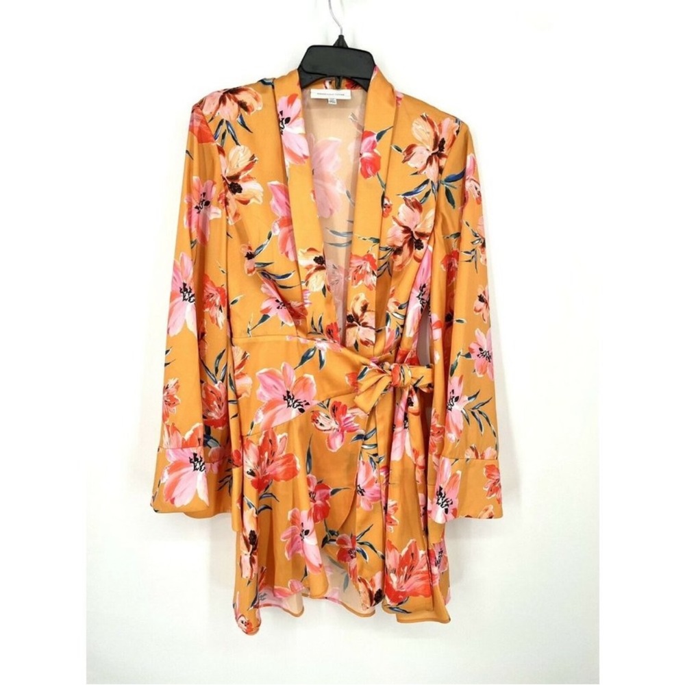 Significant Other Zoe Floral Bell Sleeve Satin Mini Dress 8 - Picture 6 of 9